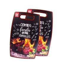 Tabua de Corte Estampada para Carne e Legumes Frutas Ultra Resistente Utensílios de Cozinha - Multicolorido - Visão 6