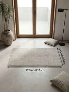 1pc Light Gray Minimalist Living Room Rug, Suitable For Kitchen, Dining Room, Bedroom, Room Holiday Decor, Indoor/Outdoor, Office, Lobby, Non-Slip Doormat, Bathroom Rug, Hallway, Study Gaming Area Rug - Light Grey - View 17