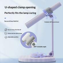 Portable Nail Lamp, Compact Screen Display, Unidirectional Light - Fast Drying Gel Nail Polish Dryer, USB Rechargeable, Handheld With Stand, Nail And Toenail Lighting Lamp, Valentine's Day Gift - Multicolor - View 6