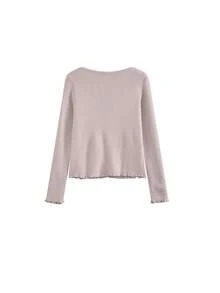 Sweet Lazy 2 In 1 Knit Sweater, New Autumn Korean Design Inner Layer Long Sleeve Top For Women - Pink - View 4