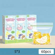 15/20/30/40/50/55/60个加厚食品储存袋，密封冷冻袋，适用于冰箱、水果蔬菜、厨房收纳 - 透明 - 查看 27