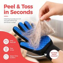 Gentle Pet Grooming Glove, Silicone Multi-Function Deshedding Brush, Massage & Bathing Tool, Suitable For Dogs, Cats, Horses, Rabbits And Small Pets, Adjustable - Red - View 5