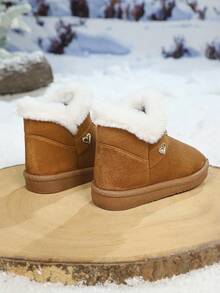 1 Pair Kids Winter Snow Boots Fashion Minimalist Ball Pendant Student Children Boots - Khaki - View 5