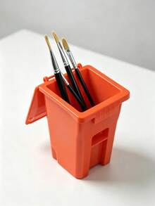 Trash Can Shaped Makeup Brush Storage,Fun Stationery Storage Box,Desktop Placement For Discarded Paper Strips And Notes,Office Workstation Corner Placement Decor,Suitable For Students,Office Workers,Teacher's Day,Birthday,Back To School Essential - Multicolor - View 7