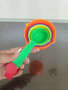 Kit 5 Peças Copos Medidores para Cozinha Mino Plástico Color Água Suco Drink Caipirinha Bar Festa - Multicolorido - Visão 7