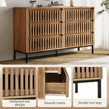 Sideboard Natural Made Of Wood For Living Room And Dining Room - Natural - View 11