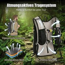 Running Vest With 500ML Soft Flask For Women Men,Camel Hydration Backpack, Water Backpack, Running Hydration Vest Backpack, Running Backpack, Phone Holder, Water Bottle Holder,Trail Running Backpack For Marathon, Hiking, Cycling - Black + 500ML Water Bottle - View 5