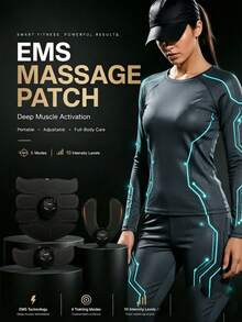 AXH. Muscle Stimulator Fitness Weightlifting Abdominal, Arm And Leg Training Equipment Body Massage - Black - View 1