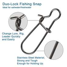 200個 Duo Lock 雙鎖快扣，高級旋轉實心環，不鏽鋼材質，適用於鹹水與淡水 - 彩色 - 查看 10