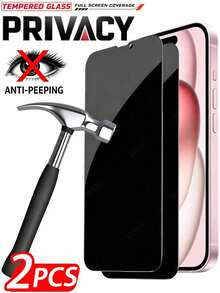 2pcs,Privacy Screen Protector,Tempered Glass Material,Black Silk Screen Frame,Easy Installation,No White Edges,Full Screen Coverage,Phone Protection,Anti-Peeping,Anti-Fingerprint,Anti-Collision,Anti-Scratch,Compatible With Phone Case,Compatible With Iphone 15/15Plus/15Pro/15PromaxiPhone 14iPhone 14 PlusiPhone 14 ProiPhone 14 Pro Max/16/17/17Air/17E/17pro/17pro Max Models - Black - View 12