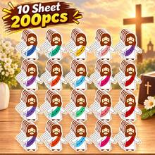20/100/200pcs "Jesus Loves You" Religious Theme Stickers, Faith-Based Decorative Labels For Water Bottles, Laptops, Notebooks, Party Favors, Gift Wrapping, Journals, Scrapbooks, Envelope Seals And DIY Crafts - Multicolor - View 8