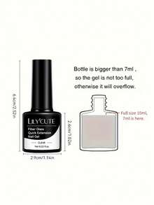 LILY'CUTE 7ml Clear Fiber Glass Fast Extension Nail Gel, Includes Nail Mold And Nail File, Can Shape Apex, Reinforce Nails, Self-Leveling, Fill Gaps And Seal Uneven Surfaces, Requires LED Light Curing, Suitable For Home And Salon Nail Care - Clear - View 8