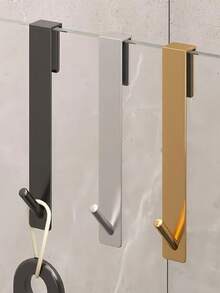 Stainless Steel S-Shaped Shower Towel Bar, Suitable For Glass Door, Bathroom Robe Hook, Wall-Mounted Coat Rack, Hanger, Hook, Rack, Room Decor, Over-The-Door Hanger, Wall-Mounted Clothes Rack, Wardrobe Storage Rack,Perfect For Halloween And Christmas - Gold - View 11