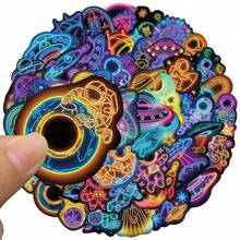 50pcs Cartoon Neon Astronaut Stickers, Fun Space Aesthetic Sticker Pack, Planet Stickers, Scrapbook Stickers, Planner Stickers, Large Capacity Vinyl Waterproof Stickers For Water Bottles, Computers, Laptops, Phones, Luggage, Notebooks, Refrigerators - 3 - View 7