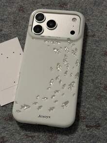 Aesthetic Shiny Sequin Fish Scale Pattern Phone Case, Compatible With IPhone 17 Pro Max 17 Pro Air 16 15 14 13 12 11 Pro Max Plus, IMD Solid Color Shockproof Back Cover - Little Fish - View 2
