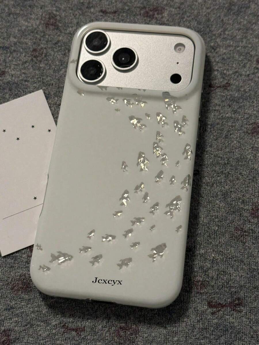Aesthetic Shiny Sequin Fish Scale Pattern Phone Case, Compatible With IPhone 17 Pro Max 17 Pro Air 16 15 14 13 12 11 Pro Max Plus, IMD Solid Color Shockproof Back Cover