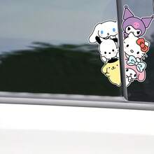 SANRIO 1pc Hello Kitty Cartoon Cute Anime Character Sticker, Self-Adhesive Plastic Sticker, Waterproof And Scratch-Resistant, Semi-Matte Surface, Used For Car Door Window Decoration, Car Stickers, Add Shine To Car Body, Holiday Gift, Great Gift For Family And Friends - A - View 4