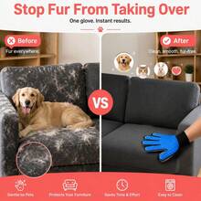 Gentle Pet Grooming Glove, Silicone Multi-Function Deshedding Brush, Massage & Bathing Tool, Suitable For Dogs, Cats, Horses, Rabbits And Small Pets, Adjustable - Red - View 2