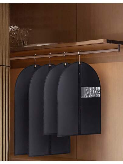 5pcs/1pc Home Living Room Bedroom Floor Standing Coat Rack PEVA 3D Frosted Odorless Wardrobe Clothes Dust Cover Coat Down Jacket Dress Dust Cover 3D Transparent Thickened Dustproof Waterproof Moisture-Proof Hanging Garment Bag