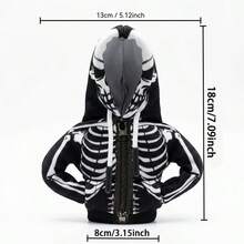 Halloween Skeleton Car Gear Shift Cover, Cute Hoodie Style, Black And White Dual Color, Universal Fit Protective Gear Knob - Skull Shifter Decoration Sleeve - View 4