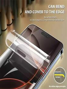 7 Pcs Ultra Thin Hydrogel Film Compatible With Iphone 18 Pro/18 Pro Max/17 Pro Max/17/16e/16 Pro/17 Pro/16 Pro Max/15/15 Plus/Air/16e/17e/16 Pro Max/15 Pro/16/15/14/Plus/13/12/Pro/Max/11 Pro Max Soft Hydrogel Screen Protector Film, Invisible Thin, Scratch Resistant, Self-Healing - Clear - View 8