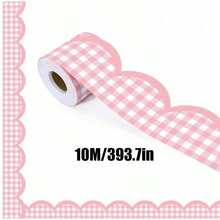 Pink Checkered Baby Room Decoration Sticker - Suitable For Bulletin Boards, Desks, Storage Cabinets, Walls, And Customizable Design Decorations - Multicolor - View 7