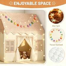 Kids Indoor Play Tent, Cozy Playhouse For Toddlers, Ideal Birthday Gift, Fun Parent-Child Play Space For Boys & Girls - 棕色 - 查看 13