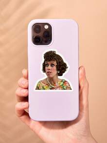 1pc Waterproof PVC Funny Meme Sticker, Retro Exaggerated Expression Woman Laptop Decal, Sarcastic Reaction Sticker, Suitable For Water Bottle, Phone Case, Tablet, Planner Decoration And Kindle Decoration, American Retro Style Accessory - A - View 3