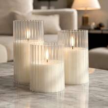 3pcs Flameless LED Candles, Creative Realistic Flame, With Remote Control, Suitable For Holiday Tabletop Decor, Bedside Lamp, Home Decor Light, Powered By 2 AA Batteries (Batteries Not Included) - LED Pillar Candles - View 9