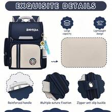 1pc Fashion Campus Backpack, Decorated With Exquisite Pendant, Large Capacity With Multiple Compartment Design, Dual Zipper Closure, Wide Breathable Shoulder Straps, Ultra-Light And Practical, College Style Backpack, Suitable For Campus And Daily Commute - Rectangle - View 4