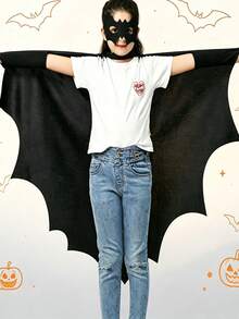 Halloween Bat Wing Cape Mask, Unisex With Hood And Without Hood, Holiday Party, Cosplay, Performance Costume - Multicolor - View 4