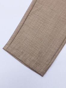 Men's Pleated Casual Versatile Daily Wear Long Pants - Khaki - View 5