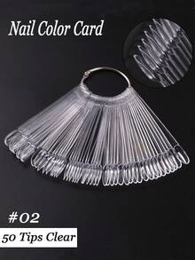 10/30/50pcs Transparent Nail Polish Color Chart Display Board Gel Nail Polish Template Nail Art Technique Sample Rack Nail Polish Practice Acrylic Palette For Nail Art Display Practice Home DIY Nail Polish Board - Clear - View 1