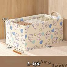 1pc Stackable Storage Box With Lid, Balloon Bear Pattern, Large Capacity With Handle, Space-Saving, Convenient For Storage And Organization, Multi-Functional Storage Box, Transparent Storage Box Organizer, Thickened Storage Box, Suitable For Home, Dorm, Bedroom, Closet, Etc. Valentine's Day Sunshine Travel Cool,Dorm Room - Baby Blue - View 13