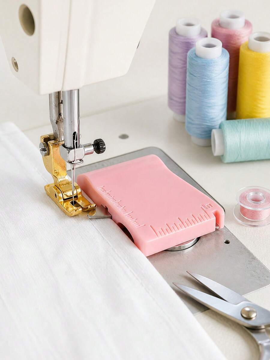 Magnetic Sewing Ruler With Scale And Seam Ripper, 3rd Generation Multi-Function Sewing Tool Set, Flat Magnetic Edge Guide Ruler With Ribbed Fixing Function, Suitable For Straight Stitching, Includes 5 Sewing Threaders (Random Color), Suitable For Quilting - Multicolor - View 1