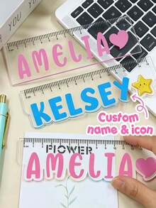Personalized Custom Name Ruler - Colorful Letter Design, Durable, Lightweight And Fade-Resistant. Suitable For Office, Study And Daily Use. Perfect Gift For Back To School, Graduation, Christmas, Teacher's Day And Birthday. Loved By Teachers And Learners - Multicolor - View 4