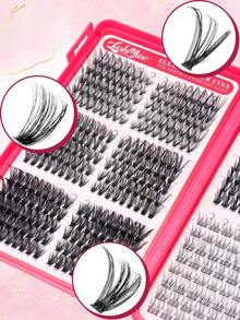 Limete Eyelash 494PCS Eyelash Cluster Set, Large Capacity D-Curl Lash Book, 30D+40D+60D Mixed Density Design, 8-16MM Wispy Lash Clusters For Natural Fluffy 3D Layered Eye Makeup, Suitable For Cosplay, Wedding, Photography, Party, Festival, Travel And Daily Beauty Use - D - View 7