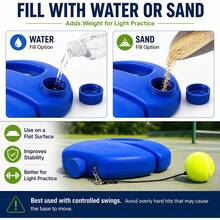 Solo Tennis Trainer, Rebound Base With 3 Tethered Elastic Balls | Fillable Heavy-Duty Base For Stability, Perfect Self-Training Tool For Beginners, Great For Indoor & Outdoor Practice - Default - View 4