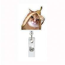 1pc Funny Cat Acrylic Retractable Badge Reel, Medical Badge Holder, ID Card Holder, Gift For Cat Lovers - Multi-color a - View 10