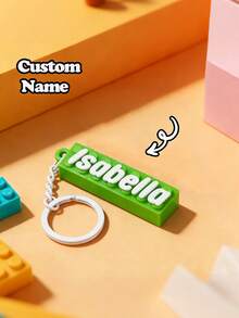 Customized Personalized Letter Keychain - Block-Style Name Keychain - High Quality & Durable - Perfect Gift For Classmates, Backpack/Bag Charm - Souvenir, Birthday Gift, Father's Day Gift - English Letters Only - Multicolor - View 6