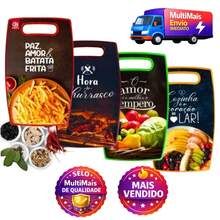 Tabua de Corte Estampada para Carne e Legumes Frutas Ultra Resistente Utensílios de Cozinha - Multicolorido - Visão 3