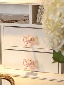 French Style Pink Bow Wardrobe Drawer And Vanity Pulls, Vintage Pink Bow Knobs - Multicolor - View 4