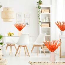22pcs Artificial Orange Eucalyptus Flowers, Suitable For Wedding, Easter, Thanksgiving, Valentine's Day, Rustic Style Centerpiece Decoration, Home Table Setting - Suitable For DIY Plastic Faux Greenery (Container Not Included) - Orange - View 7