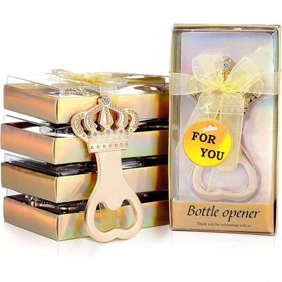 Abridor de Garrafa em Formato de Coroa, Adequado para Festas de Aniversário, Eventos de Presentes de Casamento, Chás de Panela, Presentes do Dia dos Namorados, Presentes de Casamento, Presentes de Festa e Presentes para Casais