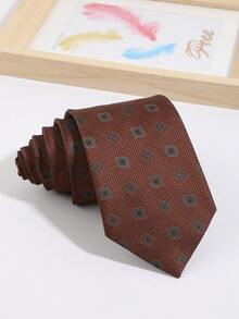 1PC Fashionable Retro Men's Small Plaid Pattern Tie, Comfortable And Versatile, Suitable For Daily Wear, Shopping, Business, Banquet, Party, Date - Multicolor - View 4