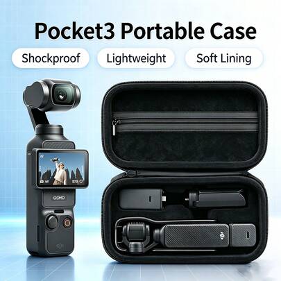 Hard Shell Carrying Case For Osmo Pocket 4 / Pocket 3 Handheld Gimbal Camera, Shockproof, Pressure-Resistant, Moisture-Proof, Waterproof, Portable Travel Bag, Can Hold Full Set Of Camera And Accessories, Suitable For Outdoor Shooting