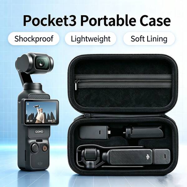 Twarde etui transportowe na aparat kompatybilne z Osmo Pocket 4 i Pocket 3, przenośna torba do przechowywania na ręczny gimbal, odporna na wstrząsy, wodoodporna i odporna na nacisk, ochronne etui podróżne na aparat i akcesoria do zdjęć w plenerze