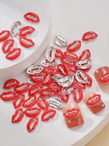 20Pcs Vampire Lip Nail Charms Alloy Gothic Halloween Nail Art Decor - Red - View 4