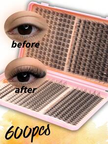 Limete Eyelash 600 Clusters Korean Style Natural Eyelash Book Set, D-Curl False Eyelash Bundles Collection, 5 Types Of Hair Styles Including 10D+20D Lightweight, Paired With Exquisite Lower Lash Design, 8-16MM Mixed Length For 3D Layered Eye Makeup, Suitable For Daily Commute, Date, Travel, Wedding, Bridal Makeup, Birthday Party And Girls Beauty Gift - D - View 5