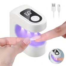 Portable Mini Nail Drying Lamp, USB Rechargeable Nail Gel Curing Lamp, Used For Gel Polishing And Nail Art, Suitable For Home DIY Nail Products, Female Gifts, Nails, Nail Technology Products, Nail UV Lamp, Nail Lamp - Mini Nail Lamp - 查看 1